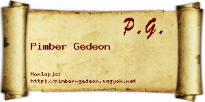Pimber Gedeon névjegykártya